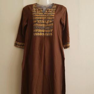 Max Women Brown Kurthi | Bust 34 | Length 32