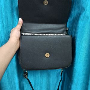 Black Sling Bag (with golden chain)