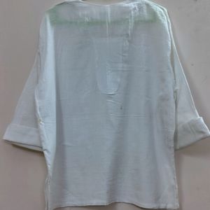 White Short Cotton Kurta