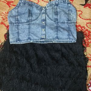 Skirt With Denim Top For Sale