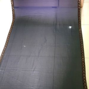 Navy Blue Border Saree