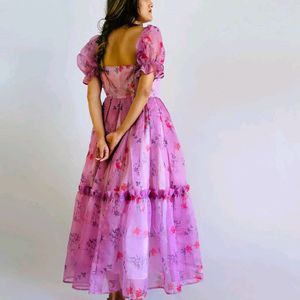 Midi Length Organza Princess Dress