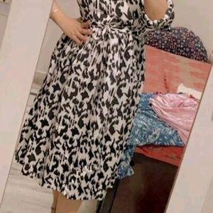 Black And White Midi Dress