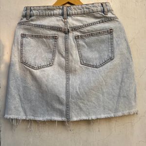 Light Blue Denim Mini Skirt