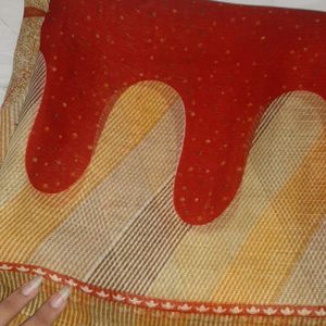 Red Printed Saree