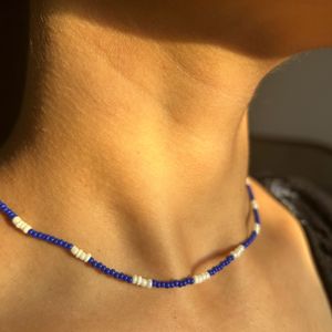 Blue White Beads Chain