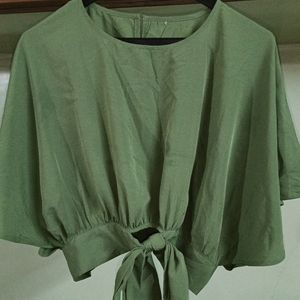 green open sleeve cute top