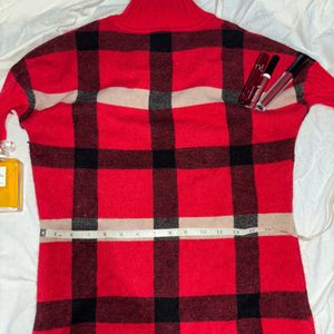 Checked Woollen Sweater dress