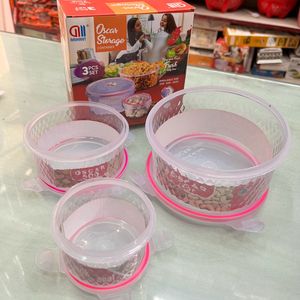 3 Pcs Round Container Set