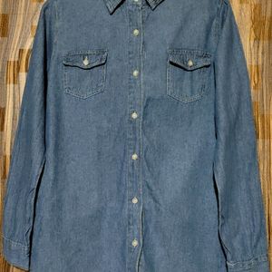 Unisex Denim Button Long Sleeve Shirt