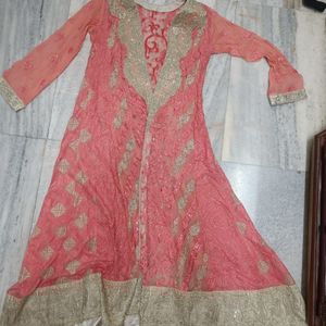 pink Coloured Ethnic Long jacket