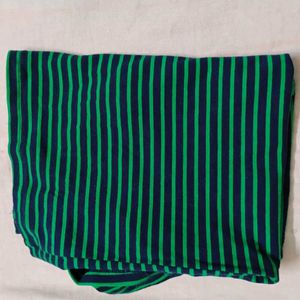 Green T Shirt With Back Stripes