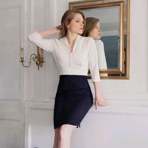 Dark Navy Blue Pencil Skirt