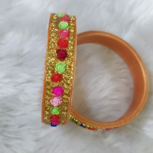 Floral Diamond Pattern Bangles