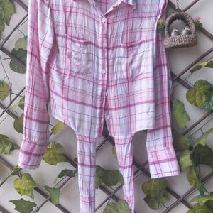 Pink Checked Casual Shirt