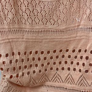 See Through Crochet Peachy Top