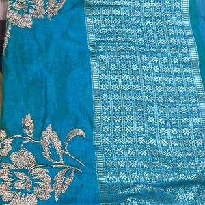 Sea Green Color Silk Saree