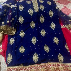 Sharara Set Blue Pink Combination