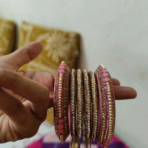 Kundan Pearl Bangles