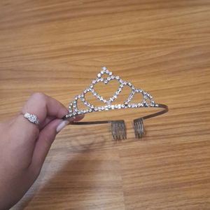 4 Pcs Tiara Set- 2 Crown, 1 Headband, Wrist Corsag