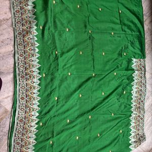 Pure Silk Kantha Applique Work Saree With BP