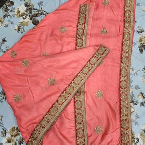 Pink Saree with Blouse