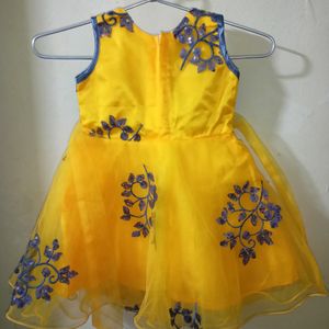 Girls Yellow Cute Frock