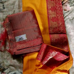 Linen Crepe Saree || Embroidery