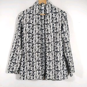 Black Printed Overcoat (Women's)