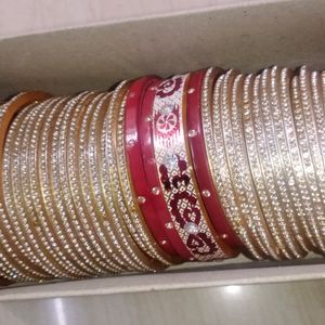 New Bridal Bangles With Pair Of Stone Bangle