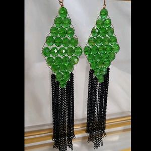 NEW LONG CRYSTAL EARRINGS