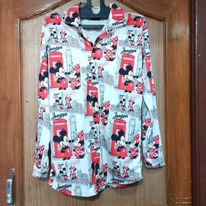 Mickey Mouse Print Shirt For Women And Men