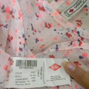 Lee Cooper semi transparent printed top🌺