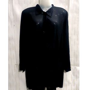 Transparent Black Long Top From Womens. Length/32