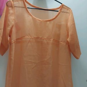 Orange Top  Shrug High Low