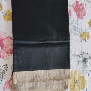 Black and Tan Floral Saree