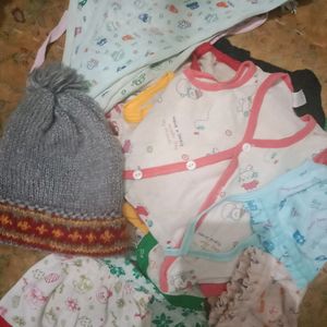 New Born Baby Clothe Combo 6 Langot Cap Tshirt Etc