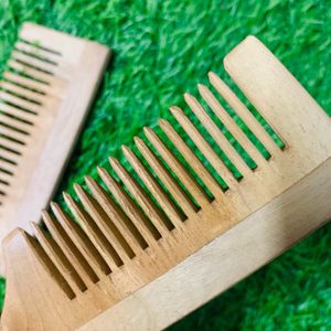 Wooden Comb Unused 2 Piece