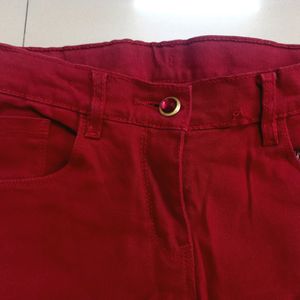 Max Girls Red/Maroon Jeans