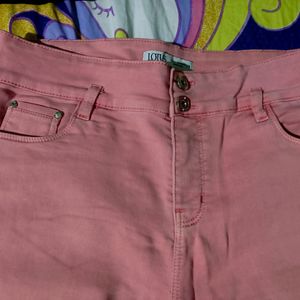 Women's Peach Colour Jeans