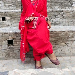 Red Salwar Suit.