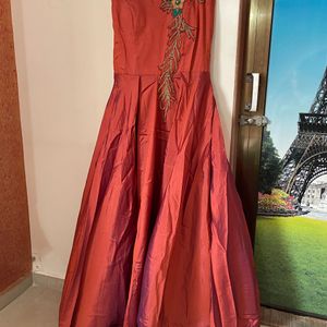 Rust Full Flair Gown