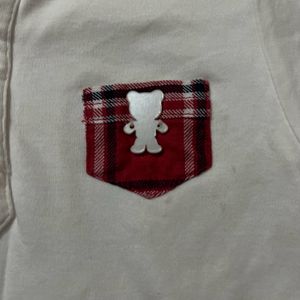 Unisex Baby Check Romper White And Red