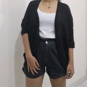 Combo Of Shrug,Inner & High Waist Shorts