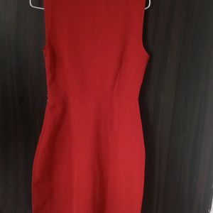 ORANGE V NECK BODYCON DRESS