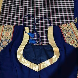 Brand New Navy Blue Saree