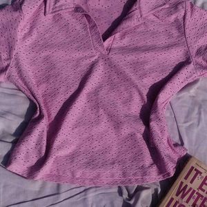 purple aesthetic top with love🎀🌷