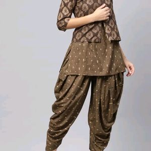 Kurti With Dhoti Pant And Ethnic Jacket