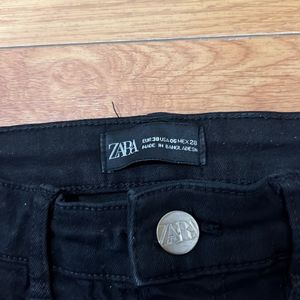 ZARA Skinny Ribbed Jeans Black