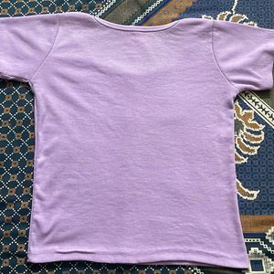 Stylish Front Button Top - Lavender